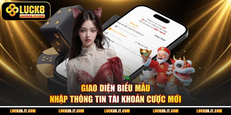 Giao diện biểu mẫu nhập thông tin tài khoản cược mới